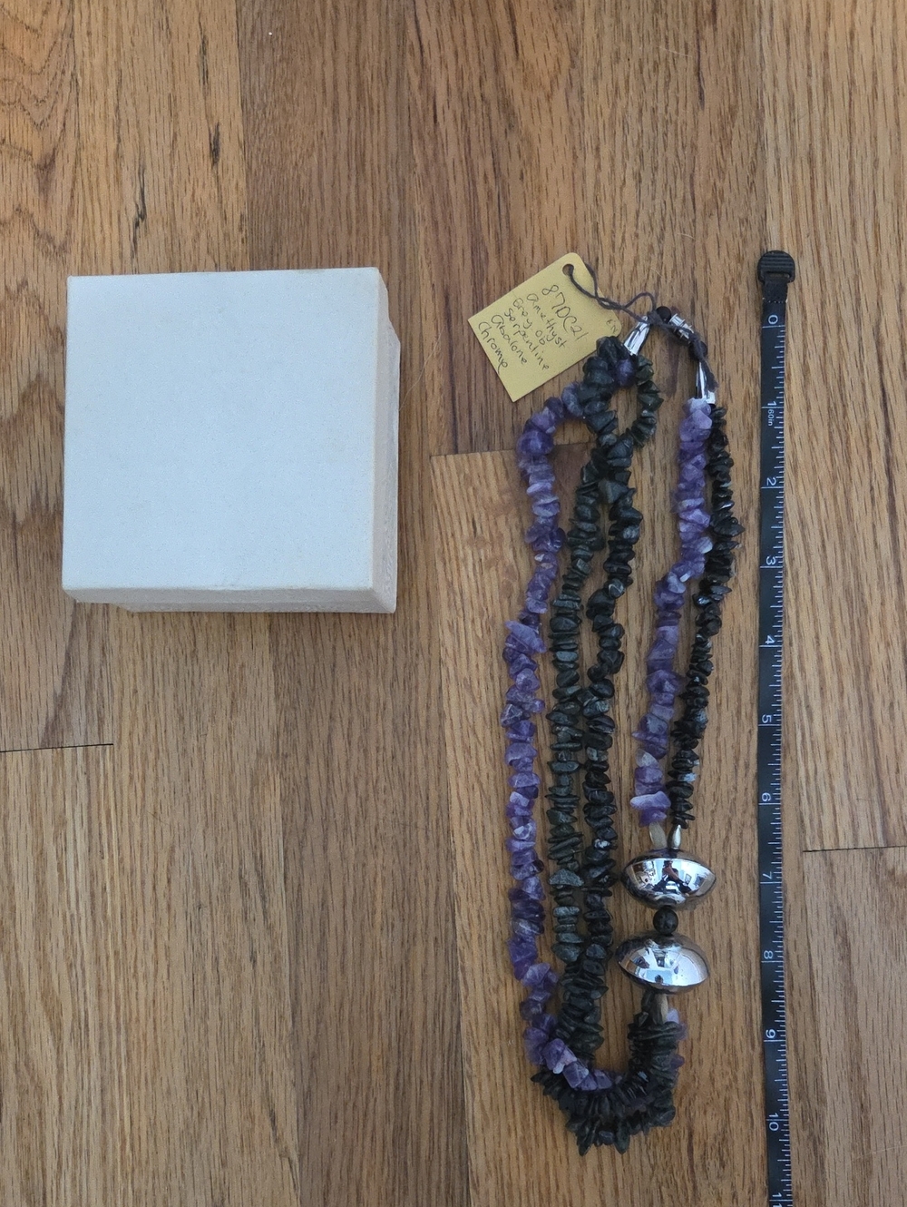 TJ Designs Amethyst And Chrome Necklace